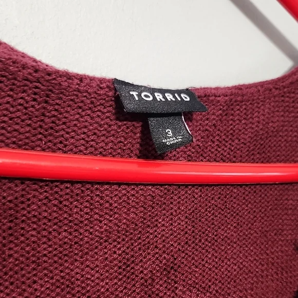 Torrid Burgundy Long Sleeve Hoodie Dress - Picture 4 of 9